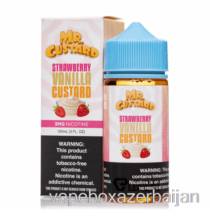 E-Juice Vape Strawberry Vanilla Custard - Mr Custard - 100mL 6mg